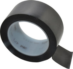 3M - Black Solid Color Vinyl Tape - 2" Wide x 5.2 mil Thick, General Traffic - Exact Tooling