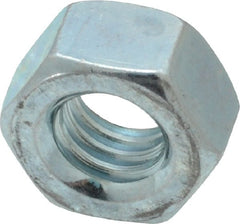 Value Collection - 5/16-18 UNC Steel Right Hand Hex Nut - 1/2" Across Flats, 17/64" High, Zinc Clear Finish - Exact Tooling