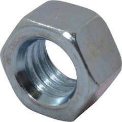 Value Collection - 3/8-16 UNC Steel Right Hand Hex Nut - 9/16" Across Flats, 21/64" High, Zinc Clear Finish - Exact Tooling