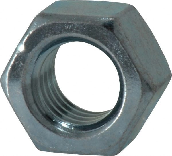Value Collection - 1/2-13 UNC Steel Right Hand Hex Nut - 3/4" Across Flats, 7/16" High, Zinc Clear Finish - Exact Tooling