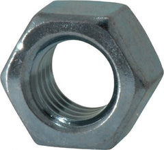 Value Collection - 1/2-13 UNC Steel Right Hand Hex Nut - 3/4" Across Flats, 7/16" High, Zinc Clear Finish - Exact Tooling