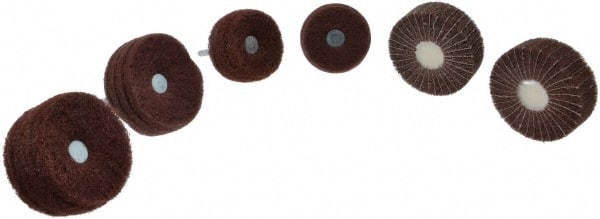 Superior Abrasives - 6 Piece Finishing Wheel Kit - 80 & 180 Grit, Medium & Very Fine Grade, Mounted on 1/4" Shank - Exact Tooling