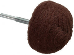 Superior Abrasives - 3" Diam x 2" Thick, Mounted Polishing Wheel - Fine Grade, 1/4" Shank Diam - Exact Tooling