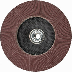 Weiler - 60 Grit, 7" Disc Diam, 5/8-11 Center Hole, Type 27 Aluminum Oxide Flap Disc - 8,600 Max RPM, Phenolic Backing, Arbor Attaching System, Coated - Exact Tooling