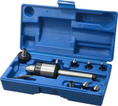 Interstate - 7 Point, 480 Lb Max Workpiece, 6-13/16" OAL, 1-11/16" Head Diam, Tool Steel, Live Center & Point Set - 3MT Taper, Interchangeable - Exact Tooling