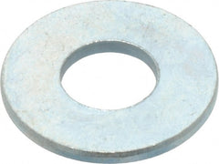 Value Collection - 1/4" Screw, Steel USS Flat Washer - 0.307" ID x 0.749" OD, 0.08" Thick, Zinc-Plated Finish - Exact Tooling