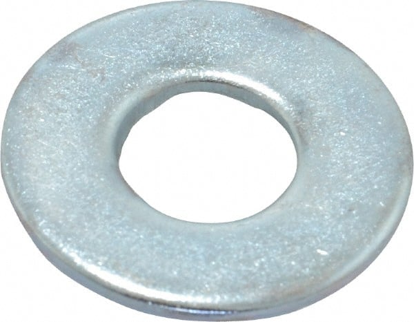 Value Collection - 3/8" Screw, Steel USS Flat Washer - 0.433" ID x 1.03" OD, 0.104" Thick, Zinc-Plated Finish - Exact Tooling