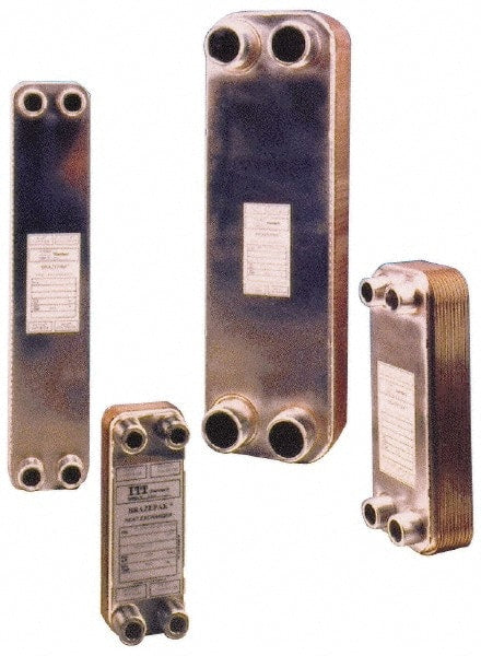 Bell & Gossett - Inch, Brazed Plate Heat Exchanger - Max psi, °F Max," Wide x" High x" Deep - Exact Tooling