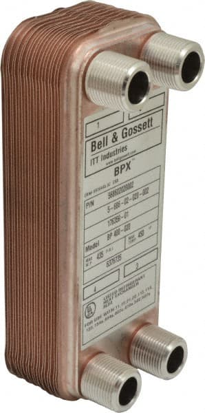 Bell & Gossett - Inch, Brazed Plate Heat Exchanger - Max psi, °F Max," Wide x" High x" Deep - Exact Tooling