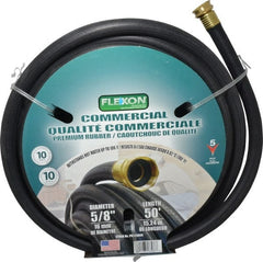 Value Collection - 50' Long Hot Water Hose - 5/8" Diam, 3/4" GHT, Rubber, 425 psi, Hot Water Compatible, Black - Exact Tooling