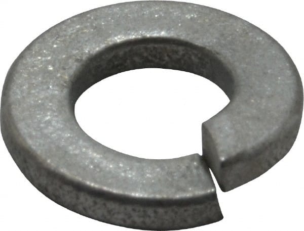 Value Collection - 1/4", 0.254" ID, 0.062" Thick Split Lock Washer - Grade 2 Spring Steel, Zinc-Plated Finish, 0.254" Min ID, 0.262" Max ID, 0.489" Max OD - Exact Tooling