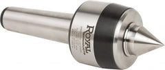 Royal Products - MT5 Taper Shank, 3.45" Head Diam 8,960 Lb Capacity Live Center - 3,500 Max RPM, 2.81" Head Length, 1-1/4" Point Diam, 1.84" Point Len, 3,260 Lb Max Workpc, 10-1/4" OAL, Standard Point - Exact Tooling