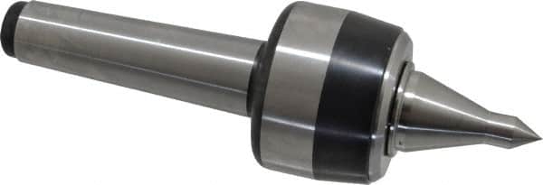 Royal Products - MT4 Taper Shank, 2.68" Head Diam 5,170 Lb Capacity Live Center - 4,500 Max RPM, 1.98" Head Length, 1-1/4" Point Diam, 2.18" Point Len, 1,120 Lb Max Workpc, 8-5/8" OAL, 1/2" Tip Diam, Long Point - Exact Tooling