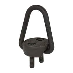 American Drill Bushing - 2,000 Lb Load Capacity Flip-Flop Hoist Ring - 4-7 Ft/Lb Torque, 5/16 Thread, Forged Chrome Moly Steel, Black Oxide Finish - Exact Tooling