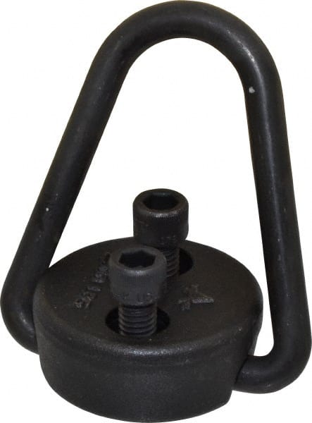 American Drill Bushing - 2,500 Lb Load Capacity Flip-Flop Hoist Ring - 7-10 Ft/Lb Torque, 3/8 Thread, Forged Chrome Moly Steel, Black Oxide Finish - Exact Tooling