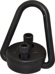 American Drill Bushing - 2,500 Lb Load Capacity Flip-Flop Hoist Ring - 7-10 Ft/Lb Torque, 3/8 Thread, Forged Chrome Moly Steel, Black Oxide Finish - Exact Tooling