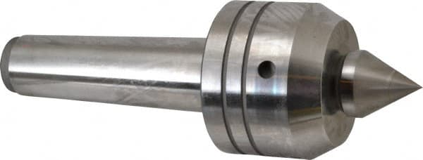 Royal Products - MT5 Taper Shank, 3-1/2" Head Diam 2,880 Lb Capacity Live Center - 3,500 Max RPM, 2.64" Head Length, 1-1/2" Point Diam, 1.79" Point Len, 1,070 Lb Max Workpc, 10-1/16" OAL, Changeable Standard Point - Exact Tooling