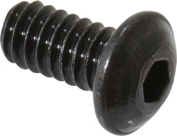 Value Collection - #2-56 UNC Hex Socket Drive, Button Screw - Alloy Steel, Black Oxide Finish, Fully Threaded, 3/16" Length Under Head - Exact Tooling