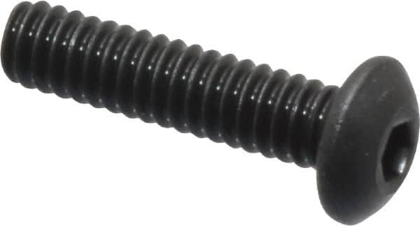 Value Collection - #2-56 UNC Hex Socket Drive, Button Screw - Alloy Steel, Black Oxide Finish, Fully Threaded, 3/8" Length Under Head - Exact Tooling