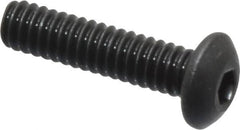 Value Collection - #2-56 UNC Hex Socket Drive, Button Screw - Alloy Steel, Black Oxide Finish, Fully Threaded, 3/8" Length Under Head - Exact Tooling