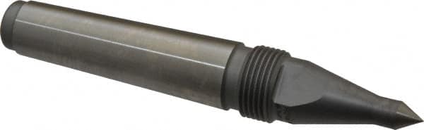 Royal Products - 0.938" Head Diam, Hardened Steel Long Point Solid Dead Center - 3MT Morse Taper, 0.38" Point Diam, 0.63" Point Length, 5-15/16" OAL - Exact Tooling