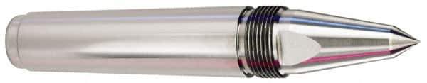Royal Products - 1.748" Head Diam, Carbide-Tipped Steel Long Point Solid Dead Center - 5MT Morse Taper, 1/2" Point Diam, 8-7/16" OAL - Exact Tooling
