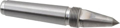 Royal Products - 0.938" Head Diam, Carbide-Tipped Steel Long Point Solid Dead Center - 3MT Morse Taper, 0.38" Point Diam, 5.94" OAL - Exact Tooling
