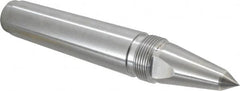 Royal Products - 1.231" Head Diam, Carbide-Tipped Steel Long Point Solid Dead Center - 4MT Morse Taper, 1/2" Point Diam, 7-5/16" OAL - Exact Tooling