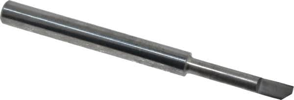Accupro - 0.09" Min Bore Diam, 1/2" Max Bore Depth, 1/8 Shank Diam, Helical Boring Bar - Right Hand Cut, Solid Carbide, Bright Finish - Exact Tooling