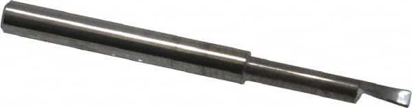 Accupro - 0.1" Min Bore Diam, 9/16" Max Bore Depth, 1/8 Shank Diam, Helical Boring Bar - Right Hand Cut, Solid Carbide, Bright Finish - Exact Tooling