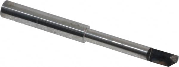Accupro - 0.21" Min Bore Diam, 1-1/4" Max Bore Depth, 1/4 Shank Diam, Helical Boring Bar - Right Hand Cut, Solid Carbide, Bright Finish - Exact Tooling