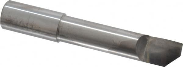 Accupro - 0.48" Min Bore Diam, 2" Max Bore Depth, 1/2 Shank Diam, Helical Boring Bar - Right Hand Cut, Solid Carbide, Bright Finish - Exact Tooling