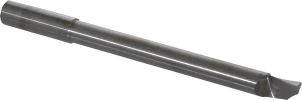 Accupro - 0.48" Min Bore Diam, 4-1/2" Max Bore Depth, 1/2 Shank Diam, Helical Boring Bar - Right Hand Cut, Solid Carbide, Bright Finish - Exact Tooling