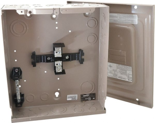 Eaton Cutler-Hammer - 4 Circuits, 120/240 VAC, 125 Amp Main, 14-1/0 AWG, Surface, Indoor Main Lug Load Center - 1 Phase, 1 NEMA Rating, 11 Inch Wide x 3.69 Inch Deep x 13 Inch High - Exact Tooling
