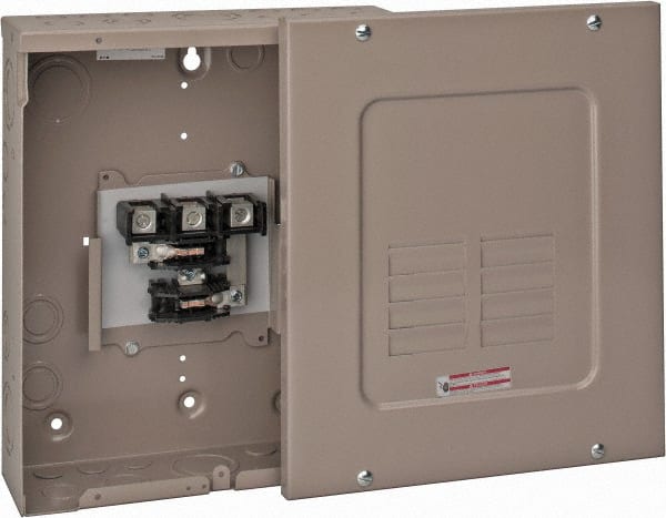 Eaton Cutler-Hammer - 6 Circuits, 208/120 VAC, 125 Amp Main, 14-1/0 AWG, Surface, Indoor Main Lug Load Center - 3 Phase, 1 NEMA Rating, 11 Inch Wide x 3.69 Inch Deep x 13 Inch High - Exact Tooling