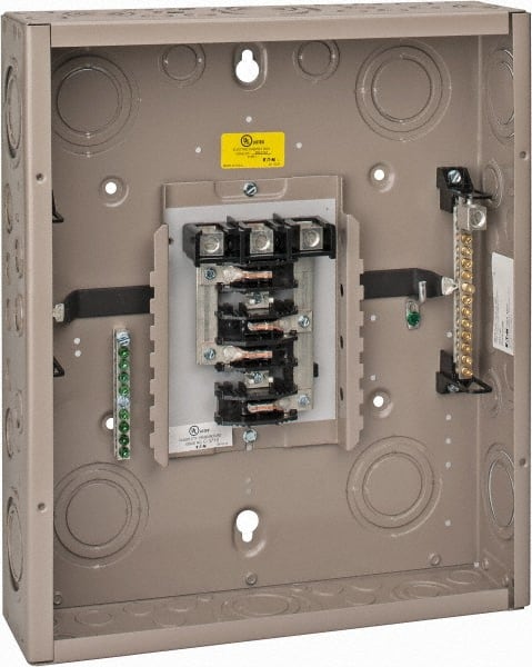 Eaton Cutler-Hammer - 12 Circuits, 208/120 VAC, 125 Amp Main, 6-2/0 AWG, Indoor Main Lug Load Center - 3 Phase, 1 NEMA Rating, 14.31 Inch Wide x 3.88 Inch Deep x 16-3/4 Inch High - Exact Tooling
