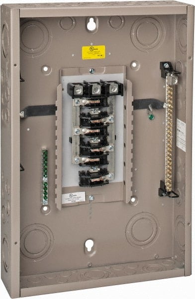 Eaton Cutler-Hammer - 18 Circuits, 208/120 VAC, 125 Amp Main, 6-2/0 AWG, Indoor Main Lug Load Center - 3 Phase, 1 NEMA Rating, 14.31 Inch Wide x 3.88 Inch Deep x 21 Inch High - Exact Tooling