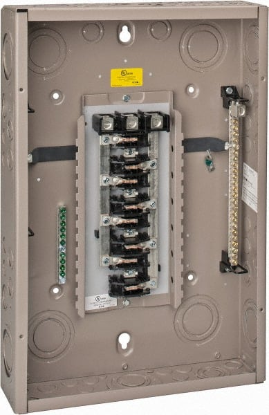 Eaton Cutler-Hammer - 24 Circuits, 208/120 VAC, 125 Amp Main, 6-2/0 AWG, Indoor Main Lug Load Center - 3 Phase, 1 NEMA Rating, 14.31 Inch Wide x 3.88 Inch Deep x 21 Inch High - Exact Tooling