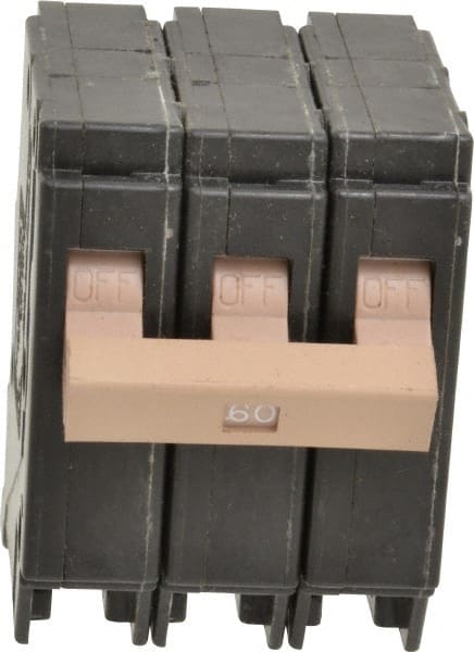 Eaton Cutler-Hammer - 60 Amp, 120/240 VAC, 3 Pole, Plug In Type CH Circuit Breaker - Thermal Magnetic Trip, 10 kA Breaking Capacity, 14-6 AWG - Exact Tooling