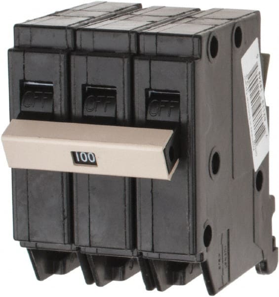 Eaton Cutler-Hammer - 100 Amp, 120/240 VAC, 3 Pole, Plug In Type CH Circuit Breaker - Thermal Magnetic Trip, 10 kA Breaking Capacity, 14-6 AWG - Exact Tooling