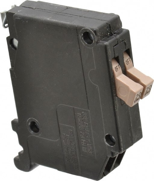 Eaton Cutler-Hammer - 20 Amp, 120 VAC, 1 Pole, Plug In Twin Circuit Breaker - Thermal Magnetic Trip, 14-8 AWG, 18.8mm Deep x 83.6mm High x 75.7mm Wide - Exact Tooling