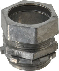Thomas & Betts - 1-1/4" Trade, Die Cast Zinc Compression Straight EMT Conduit Connector - Noninsulated - Exact Tooling