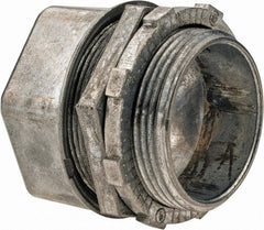 Thomas & Betts - 1-1/2" Trade, Die Cast Zinc Compression Straight EMT Conduit Connector - Noninsulated - Exact Tooling