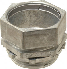 Thomas & Betts - 2-1/2" Trade, Die Cast Zinc Compression Straight EMT Conduit Connector - Noninsulated - Exact Tooling