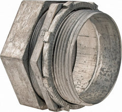 Thomas & Betts - 3" Trade, Die Cast Zinc Compression Straight EMT Conduit Connector - Noninsulated - Exact Tooling