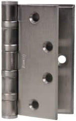 Stanley - 4-1/2" Long Steel Commercial Hinge - Satin Chrome Finish, 5 Knuckles, 7 Holes - Exact Tooling