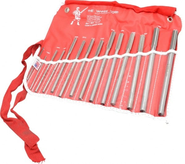 Made in USA - 0.124" to 0.501", Chucking Reamer Set - Straight Flute, Right Hand Cut, 14 Pieces - Exact Tooling