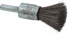 Osborn - 1/2" Brush Diam, Crimped, End Brush - 1/4" Diam Shank, 25,000 Max RPM - Exact Tooling