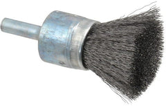 Osborn - 3/4" Brush Diam, Crimped, End Brush - 1/4" Diam Shank, 20,000 Max RPM - Exact Tooling