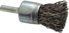 Osborn - 3/4" Brush Diam, Crimped, End Brush - 1/4" Diam Shank, 20,000 Max RPM - Exact Tooling